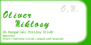 oliver miklosy business card